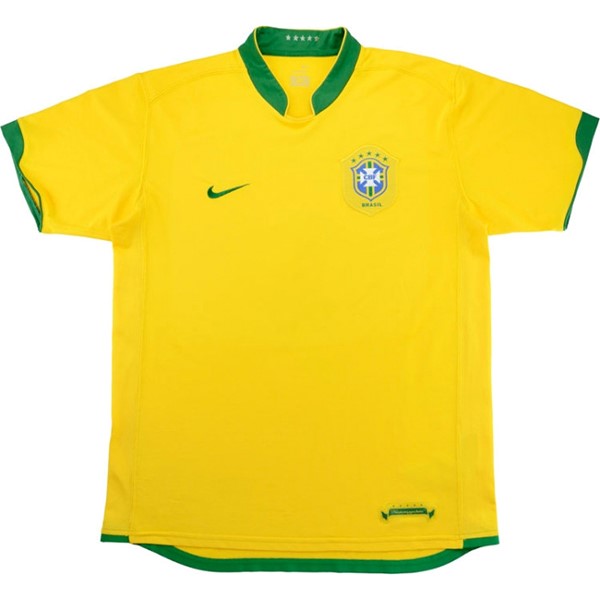 Camiseta Brasil Replica Primera Ropa Retro 2006 Amarillo